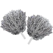 Помпони блискучі для чирлідингу з ручками SP-SPORT Pom-Poms C-0829 2шт (Срібний)