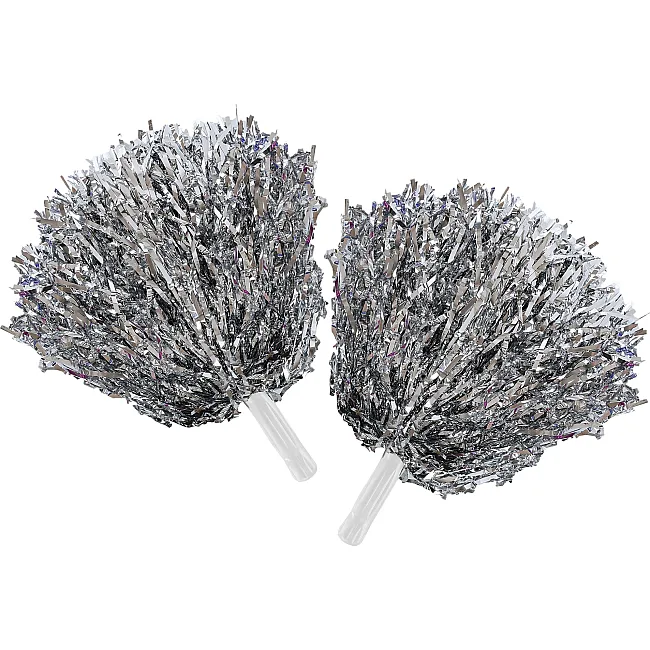 Помпони блискучі для чирлідингу з ручками SP-SPORT Pom-Poms C-0829 2шт (Срібний)