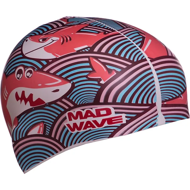 Шапочка для бассейна
 силиконовая юниорская MADWAVE
 Junior SHARKY M057911 (Бирюзовый)