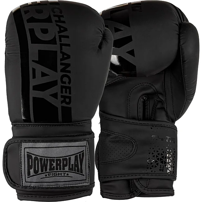 Боксерские перчатки PowerPlay 3086 Matt Challenger Черные