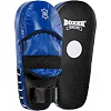 Лапа боксерская прямая тренировочная удлиненная кожа BOXER 2007-01 40х21х4,5см 2штуки (Черный-синий)
