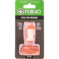 Свисток спортивный судейский пластиковый со шнурком MICRO FOX40-MICRO (Оранжевый)