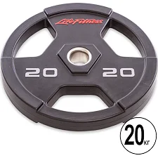 Блин для штанги полиуретановый LIFE FITNESS SC-80154-20 51мм 20кг