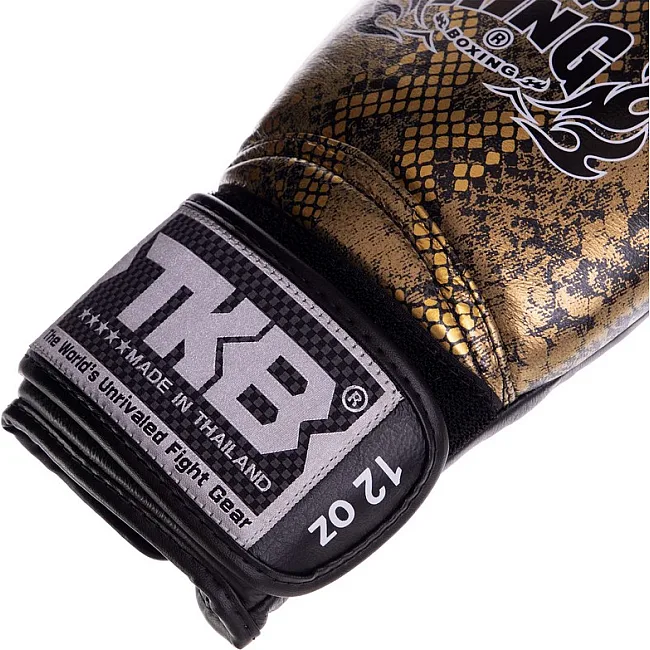 Перчатки для бокса кожаные TOP KING Super Snake TKBGSS-02 8-18унций (Белый-серебряный)