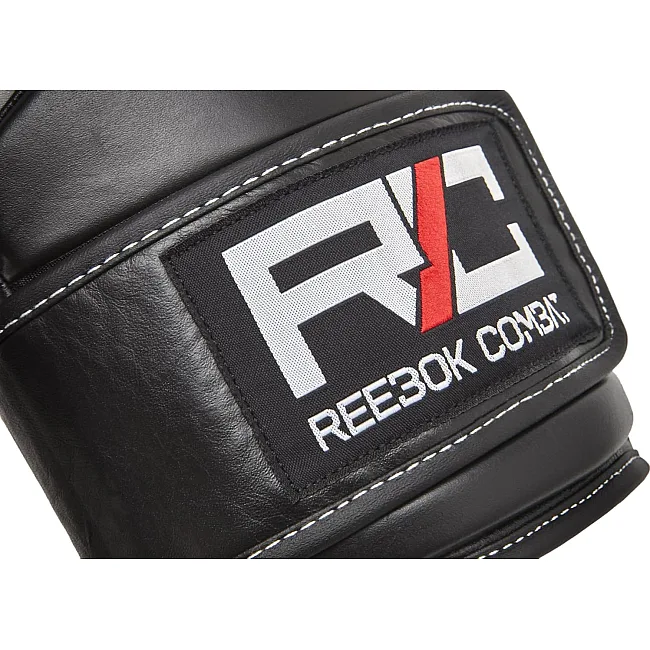 Боксерские перчатки Reebok Combat Leather Boxing Gloves черный, белый 10 унций