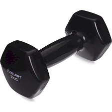 Гантель для фитнеса виниловая ZELART TA-2777-2 1шт 2кг (Черный)