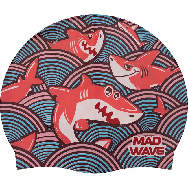 Шапочка для бассейна
 силиконовая юниорская MADWAVE
 Junior SHARKY M057911 (Бирюзовый)