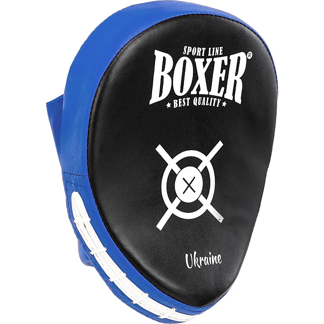 Лапа боксерська вигнута тренувальна BOXER 2011-01 19х23х4см 2штуки (Чорний-синій)