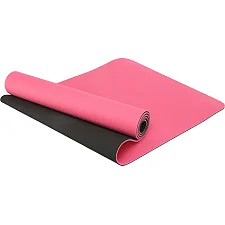 Коврик для йоги и фитнеса TPE двухслойный SP-PLANETA FI-3046-650 183x61x0,6см (Розовый-черный)