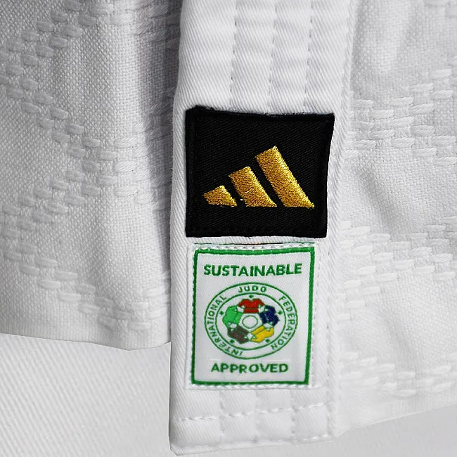 Кимоно для дзюдо Champion III Slim Fit с лицензией IJF | белый/золотые полосы | ADIDAS J-IJF3