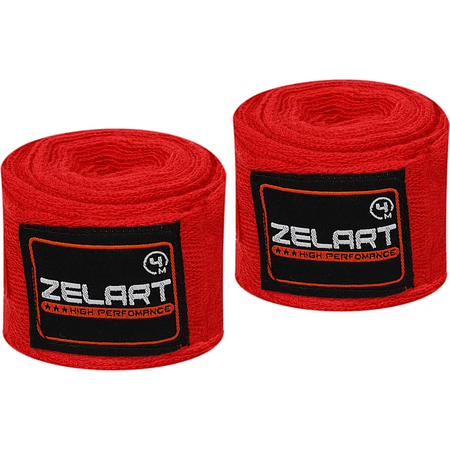 Бинты для бокса
 2штуки ZELART
 BO-3619-4 4м (Красный)