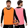 Манишка спортивная игровая двусторонняя цельная SP-SPORT CO-0791 (Оранжевый-розовый)