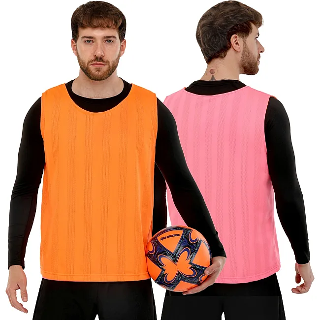 Манишка спортивная игровая двусторонняя цельная SP-SPORT
 CO-0791 (Оранжевый-розовый)