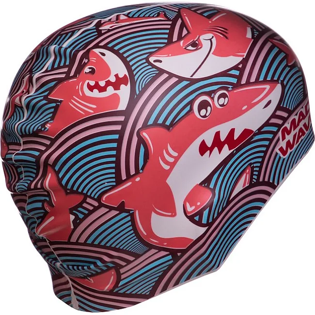 Шапочка для бассейна
 силиконовая юниорская MADWAVE
 Junior SHARKY M057911 (Бирюзовый)