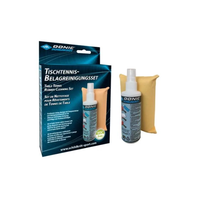 Набор для чистки ракеток Donic Cleaning set (foam cleaner 100 ml + sponge in a box) NEW