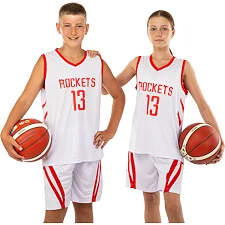 Детская баскетбольная форма NBA клуб Houston Rockets 13 BA-0966 (Белый-красный)