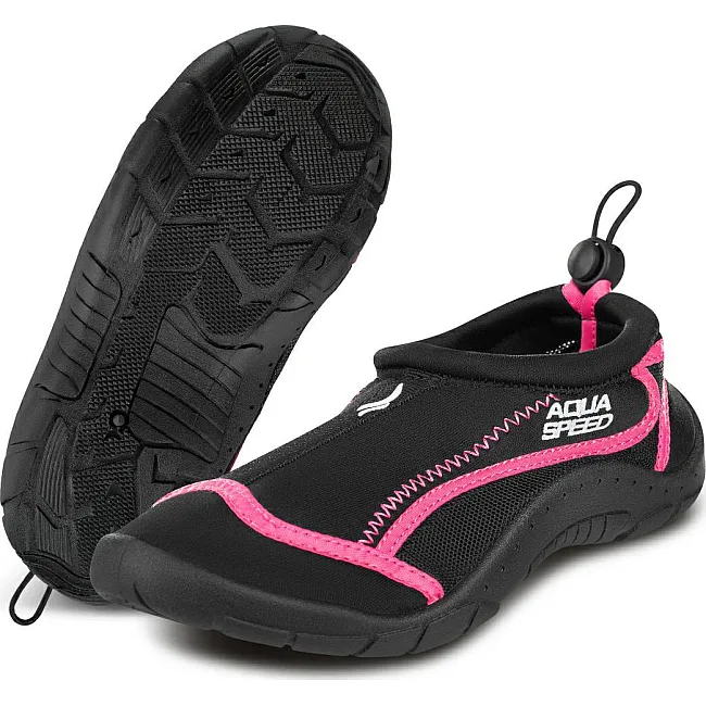 Аквашузи Aqua Speed AQUA SHOE MODEL 28D 9560 чорний, малиновий