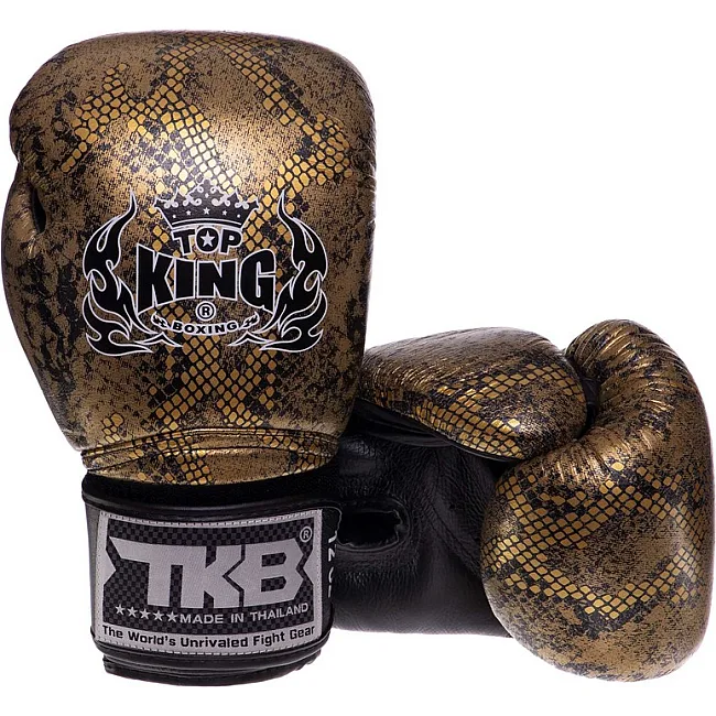 Перчатки для бокса кожаные TOP KING Super Snake TKBGSS-02 8-18унций (Белый-серебряный)