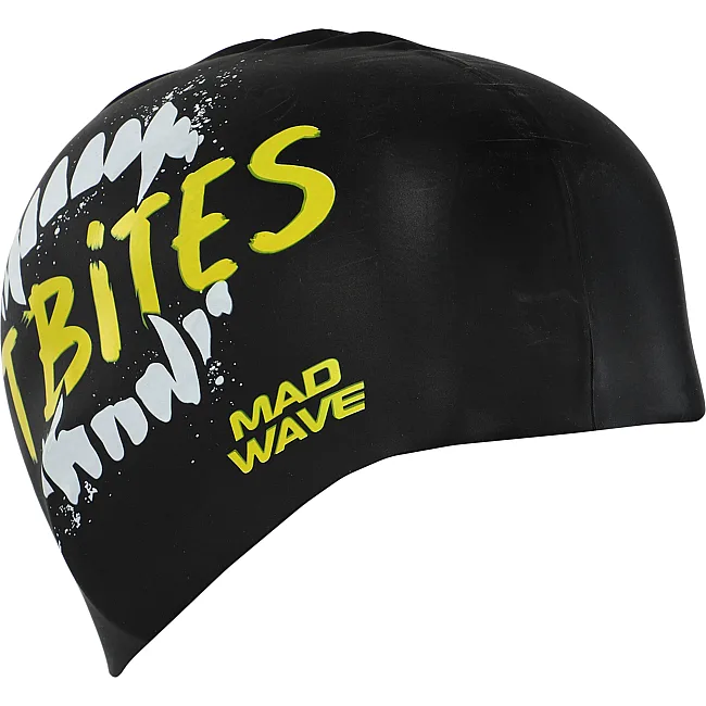 Шапочка для бассейна
 силиконовая для взрослых MADWAVE
 IT BITES M055322 (Черный)