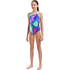 Купальник закрытый для девочек Arena SPRAY PAINT SWIMSUIT SWIM PRO синий, розовый, желтый
