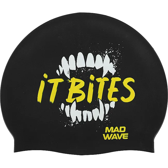 Шапочка для бассейна
 силиконовая для взрослых MADWAVE
 IT BITES M055322 (Черный)