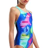 Купальник закрытый для девочек Arena SPRAY PAINT SWIMSUIT SWIM PRO синий, розовый, желтый