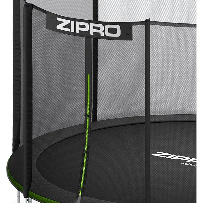 Батут Zipro Jump Pro з зовнішньою сіткою 6 футів 183 см чорно-зелений