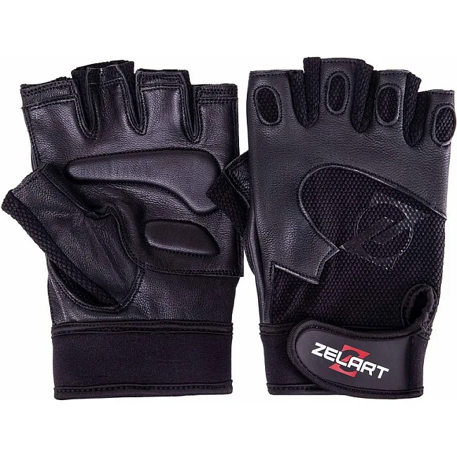 Спортивные перчатки кожаные
 ZELART

 SB-161555 (Черный)