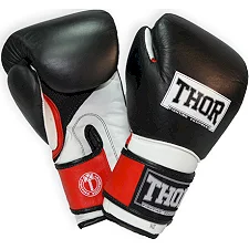 Боксерские перчатки THOR PRO KING Кожа /черно-красно-белые