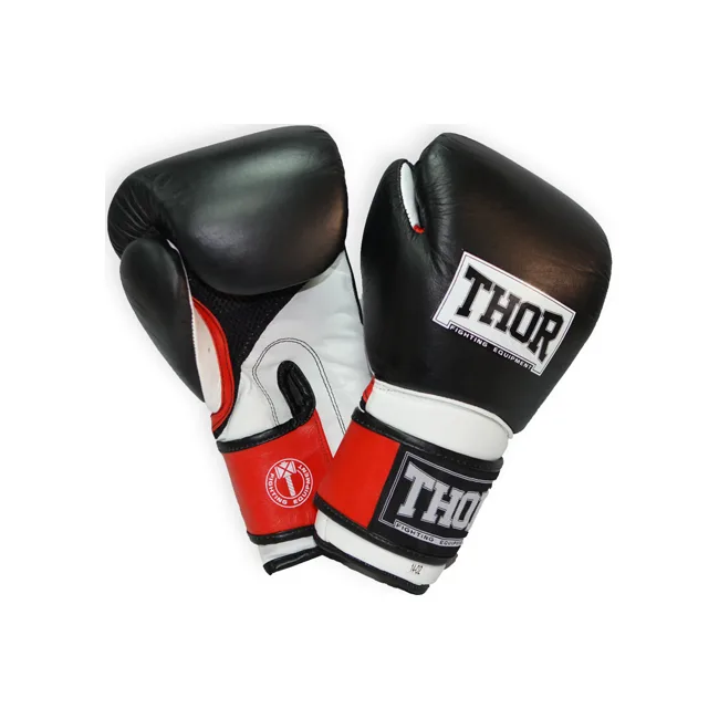 Боксерські рукавички THOR PRO KING Шкіра/чорно-червоно-білі