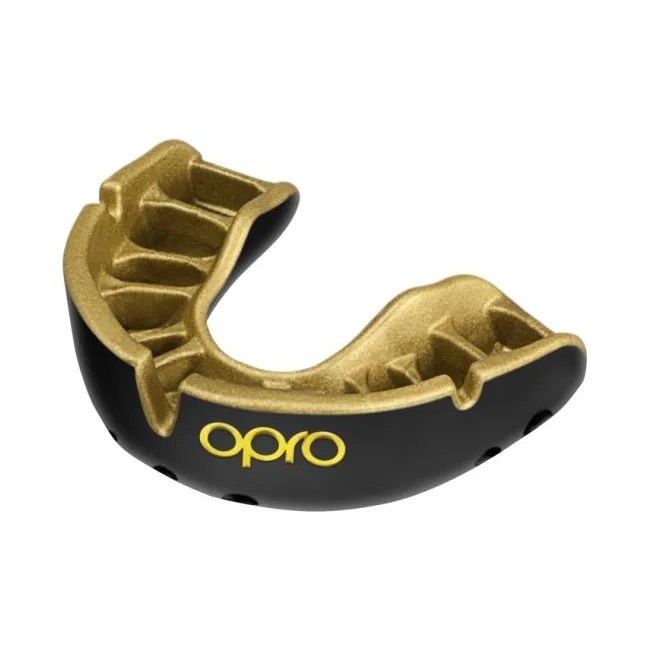 Капа для бокса для детей OPRO Self-fit GEN5 Youth Gold Black Gold