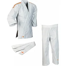 Кимоно для дзюдо Adidas Club (белое с оранжевыми полосами, J350PK_WB)