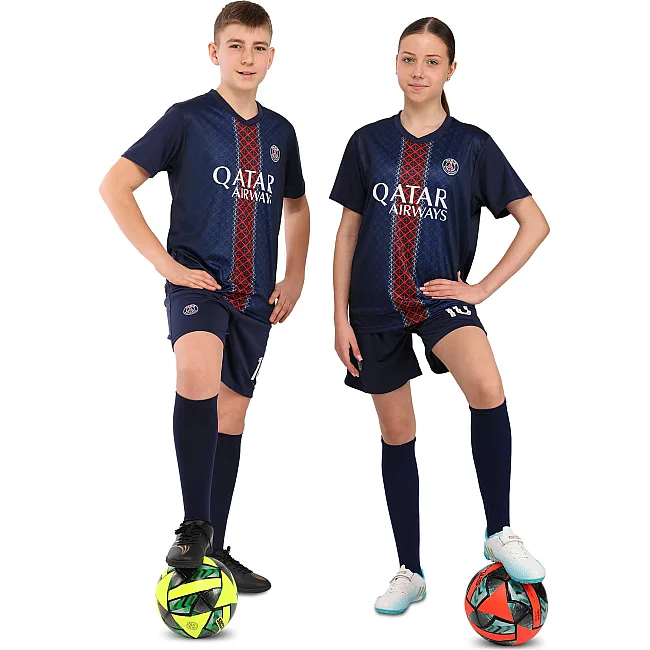 Футбольная форма детская с символикой клуба PSG домашняя 2026 SP-SPORT CO-7356 (Темно-синий)