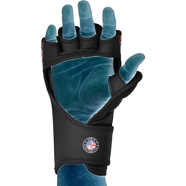 Тренувальні рукавиці RDX GRAPPLING GLOVES NEW AURA F17 чорний, червоний