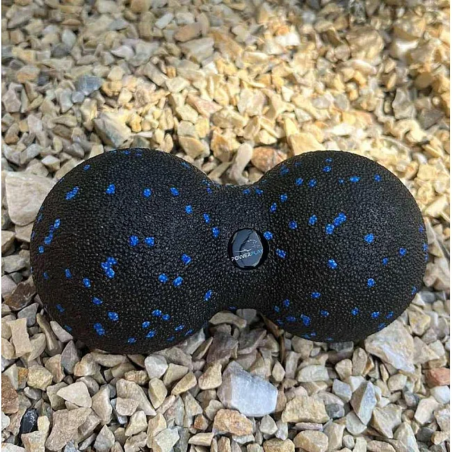 Масажний м'яч подвійний PowerPlay PP-4352 Epp foam peanut ball (d8*16cm.) Чорно/Синій