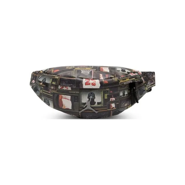 Сумка чоловіча на пояс Nike Jordan JAM BOROUGH GFX CROSSBODY BAG 2L чорний, сірий 27 x 14 x 12 cм