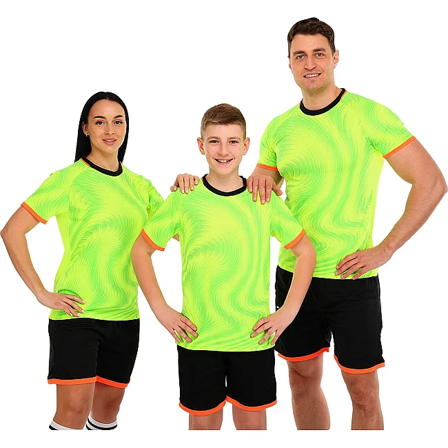 Футбольная форма комплект футболка и шорты LIDONG D8866 4XS-XXL (Салатовый-черный)