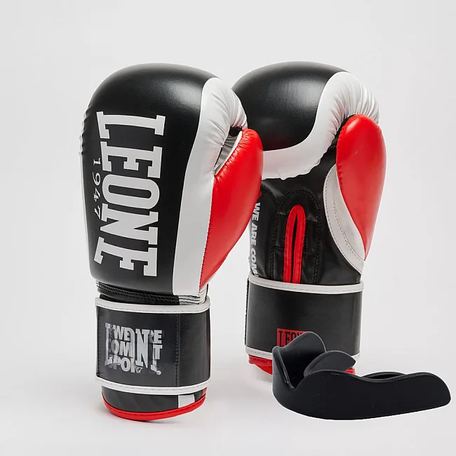 Боксерские перчатки Leone GN333 LOGO WACS Black (капу в комплекте)