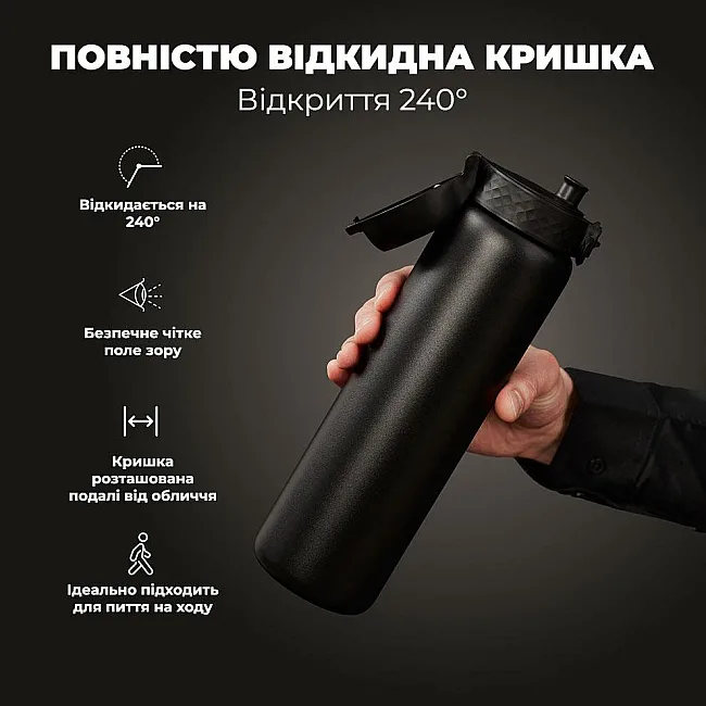 Бутылка для воды металлическая вакуумная ION8 920 мл. Vacuum Insulated, Black