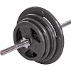 Штанга разборная стальные блины HIGHQ SPORT TA-2431-80 длина-1,8м 25мм 80кг графитовый-серый