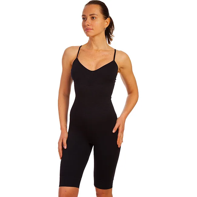 Комбидрес утягивающий корректирующий с эфектом пуш-ап SP-SPORT Control Bodysuit ST-9163 (Черный)