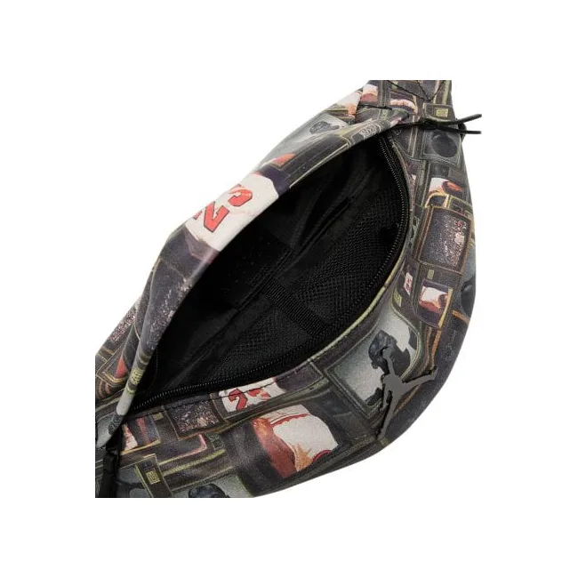 Сумка чоловіча на пояс Nike Jordan JAM BOROUGH GFX CROSSBODY BAG 2L чорний, сірий 27 x 14 x 12 cм