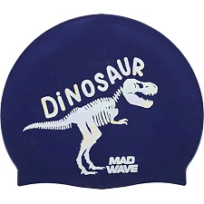 Шапочка для бассейна силиконовая юниорская MADWAVE Junior DINAUR M057307 (Темно-синий)