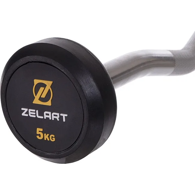 Штанга неразборная с фиксированным весом изогнутая
 ZELART

 TA-2687-5 длина-95см 5кг