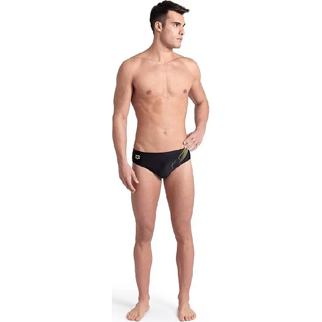 Плавки мужские Arena DIVE SWIM BRIEF черный, желтый