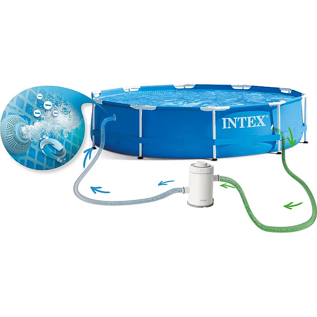 Басейн каркасний 15в1 INTEX 28202, 305 х 76 см + машина для створення бульбашок