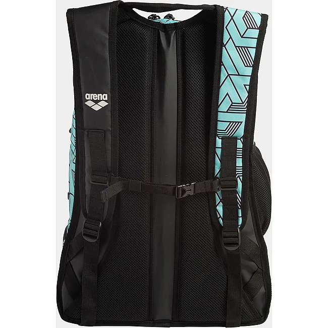 Рюкзак спортивный Arena FASTPACK 3.0 ALLOVER 40L черный, бирюзовый 54x36x27 см