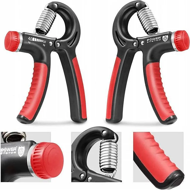 Кистевой эспандер POWER SYSTEM PS-4021 с регулируемой нагрузкой 10-40 кг. Power Hand Grip Black