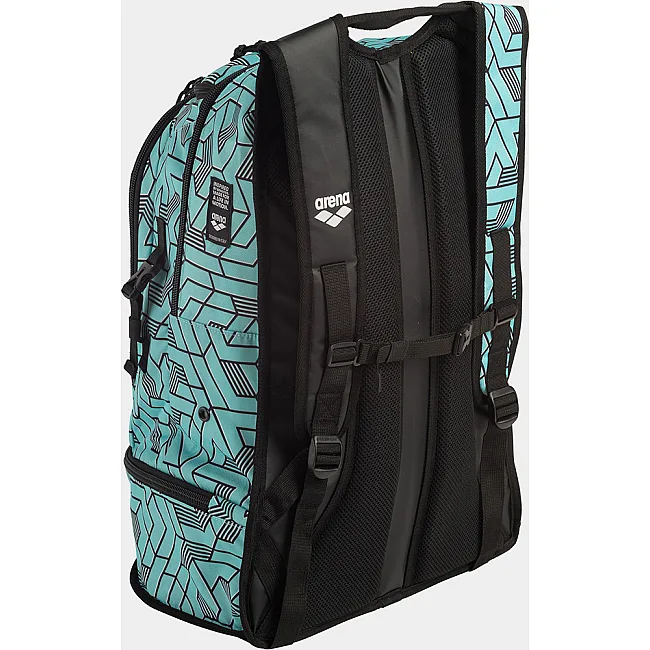 Рюкзак спортивный Arena FASTPACK 3.0 ALLOVER 40L черный, бирюзовый 54x36x27 см