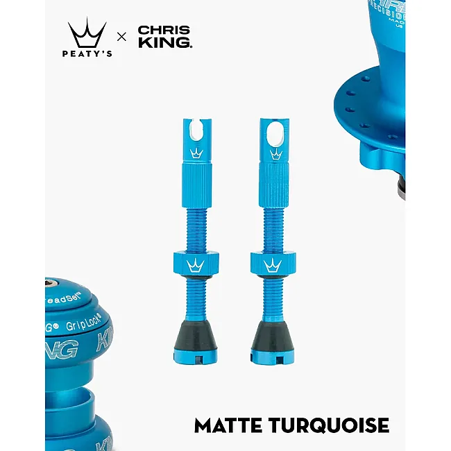 Ниппели Peaty's x Chris King Tubeless Valves, 42mm, Turquoise